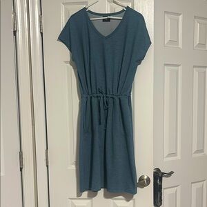 32 DEGREE cool Casual V-Neck Drawstring Waist Dress in Teal